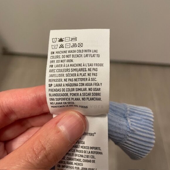 American Eagle Ribbed Halter Tank Top Size Medium Light Blue - Picture 11 of 14